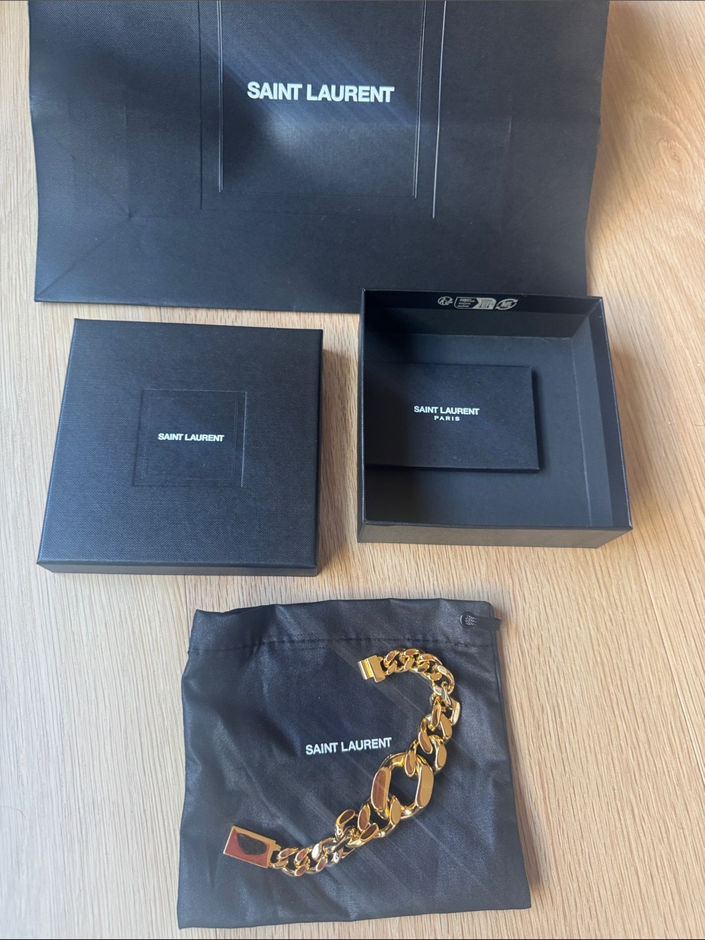 Saint Laurent Gold colour   Chain Link Bracelet new never worn see photos